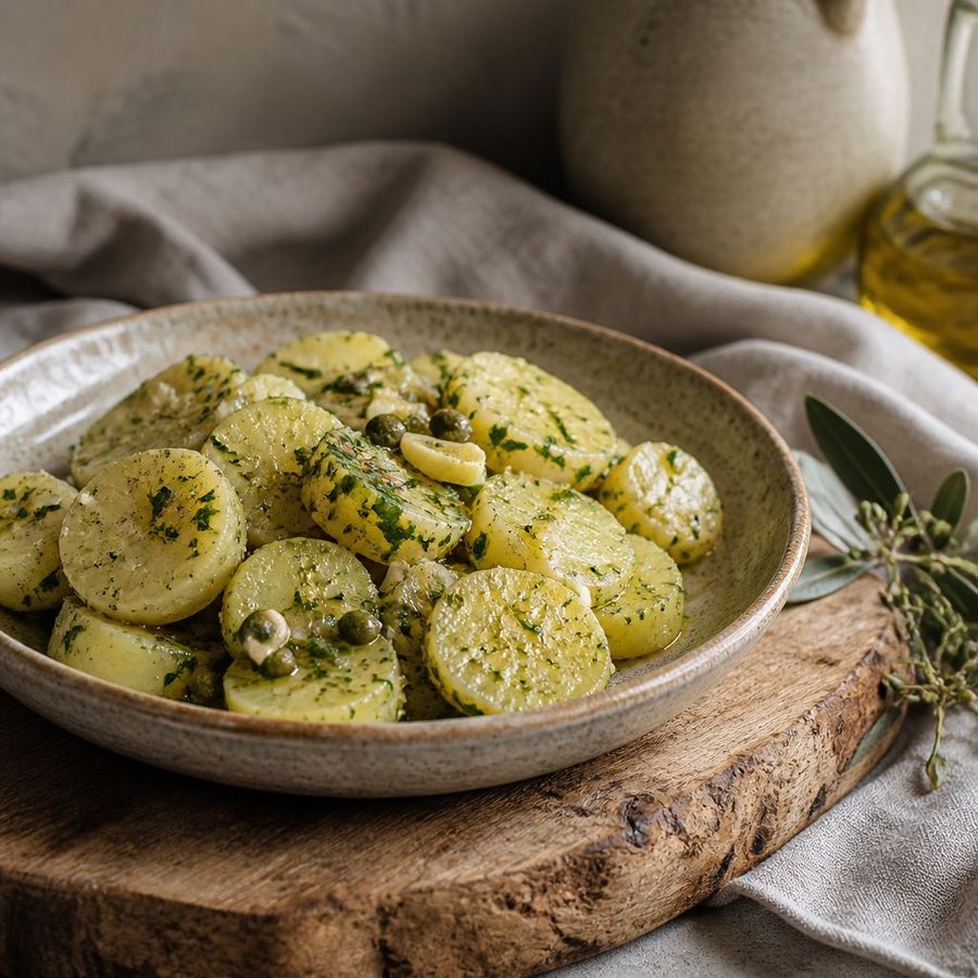 Traditional Potato Salad sourced from Greece by theGreex, editorial photograph.