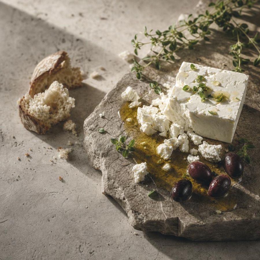 Feta PDO sourced from Greece by theGreex, editorial photograph.