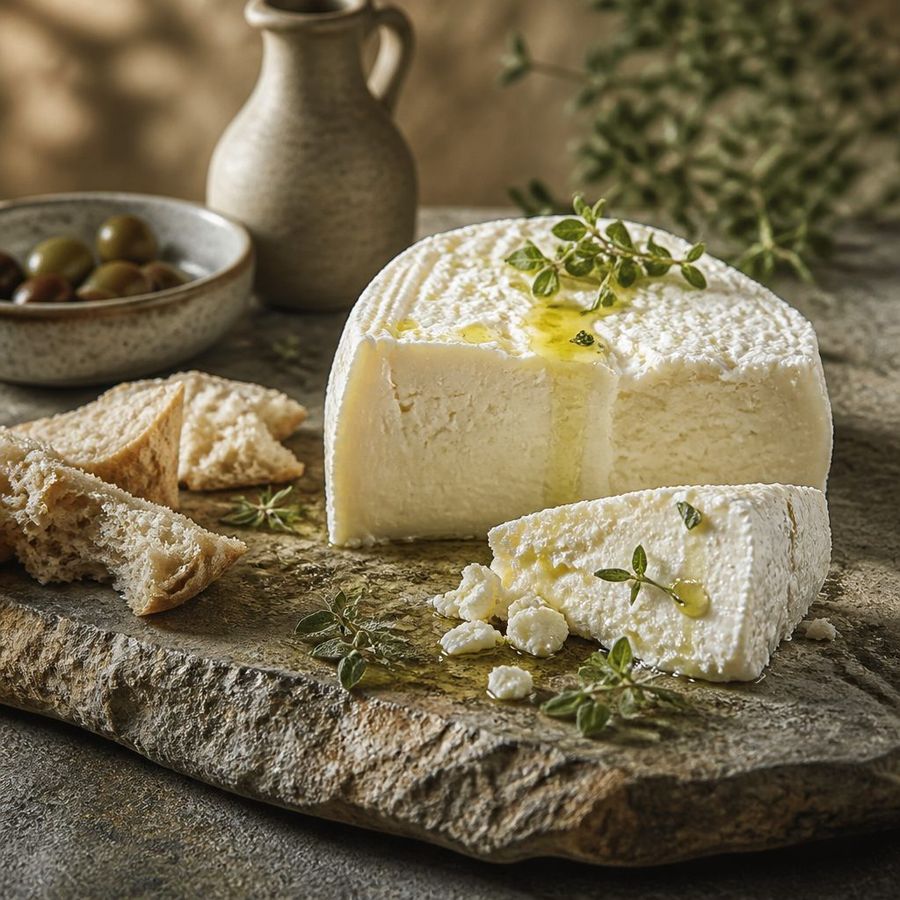 Mizithra (fresh and aged) sourced from Greece by theGreex, editorial photograph.