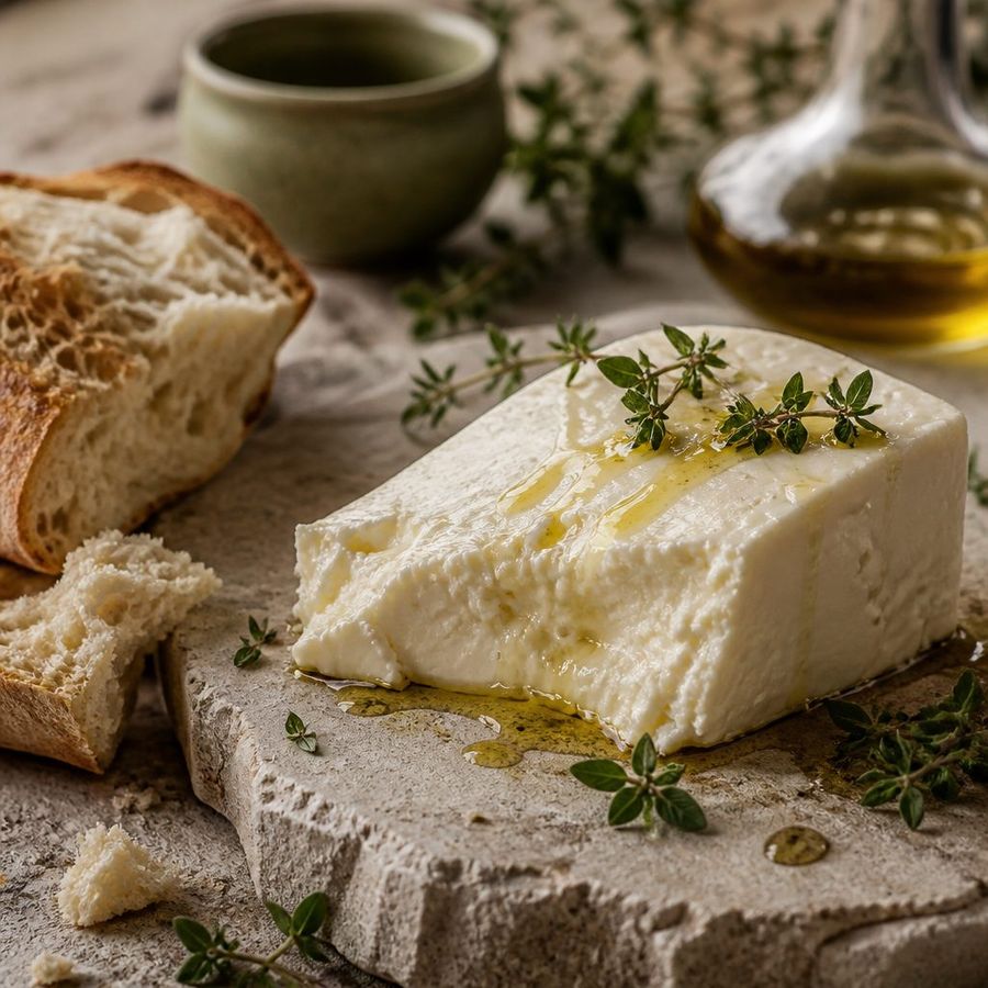 Traditional Spreadable Cheese sourced from Greece by theGreex, editorial photograph.