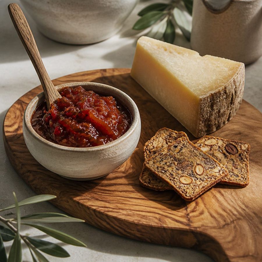 Pepper Chutney sourced from Greece by theGreex, editorial photograph.