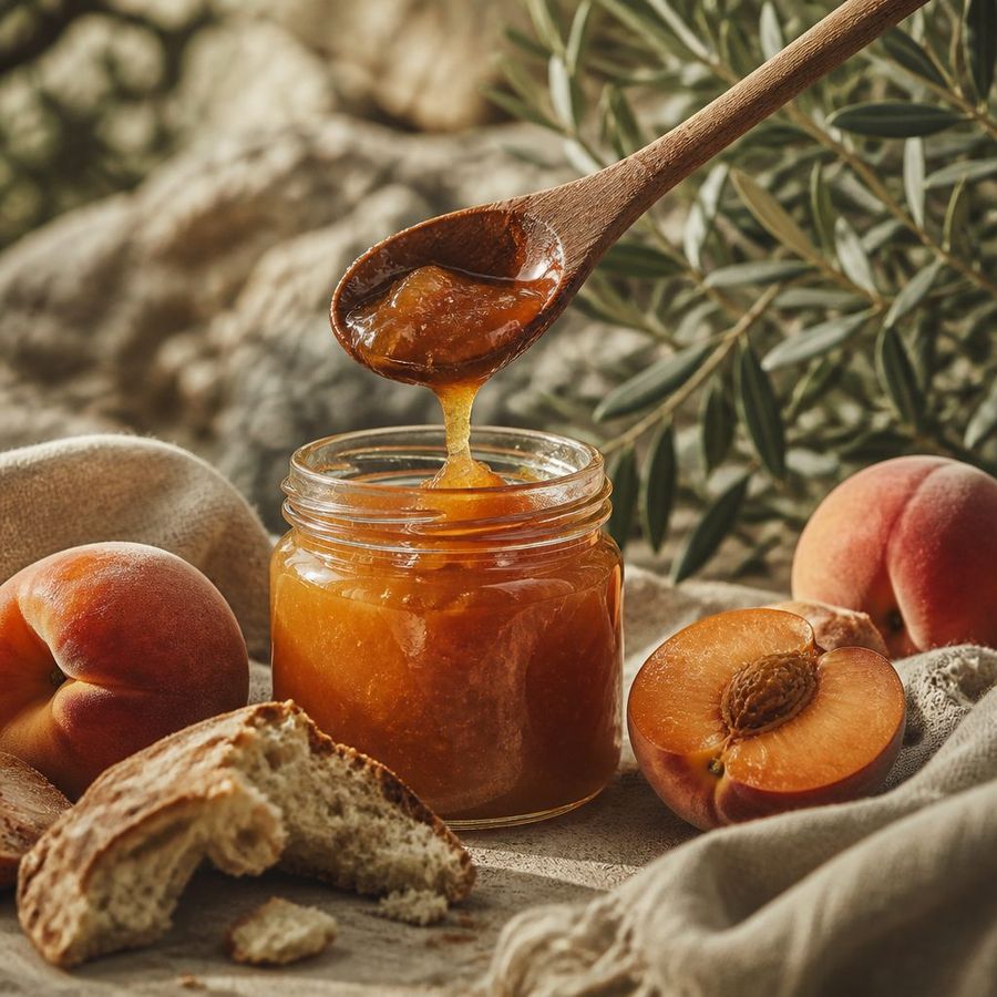 No Sugar: Peach sourced from Greece by theGreex, editorial photograph.
