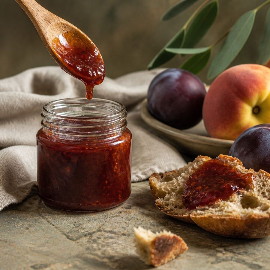 Plum & Peach sourced from Greece by theGreex, editorial photograph.