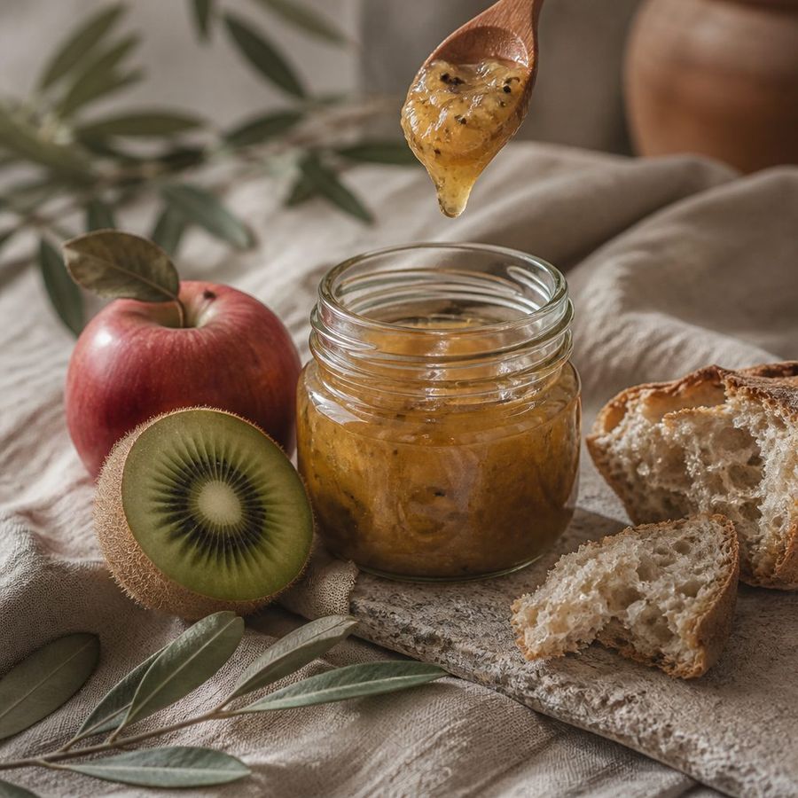 Special: Apple & Kiwi sourced from Greece by theGreex, editorial photograph.