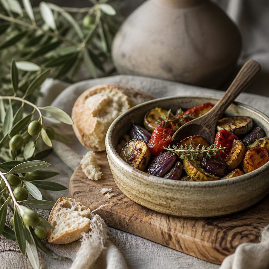 Roasted Vegetables sourced from Greece by theGreex, editorial photograph.