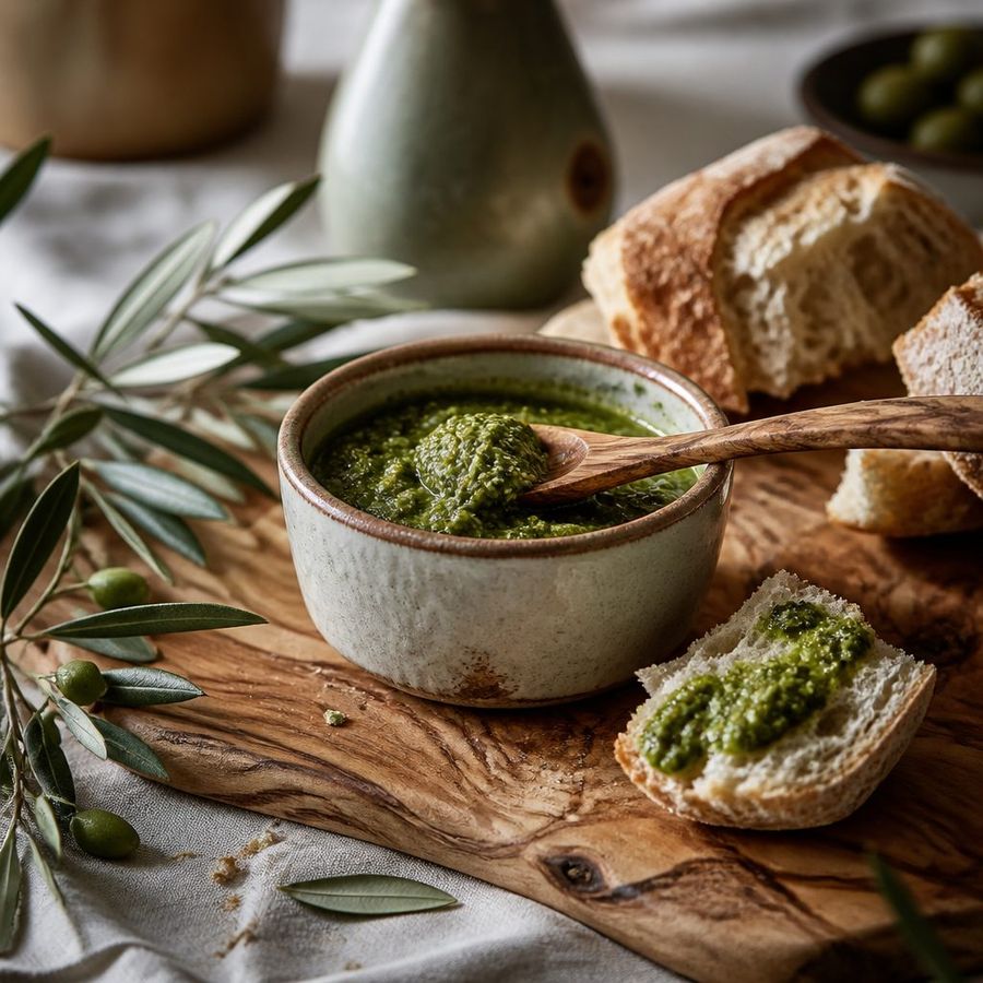 Rocket Pesto sourced from Greece by theGreex, editorial photograph.