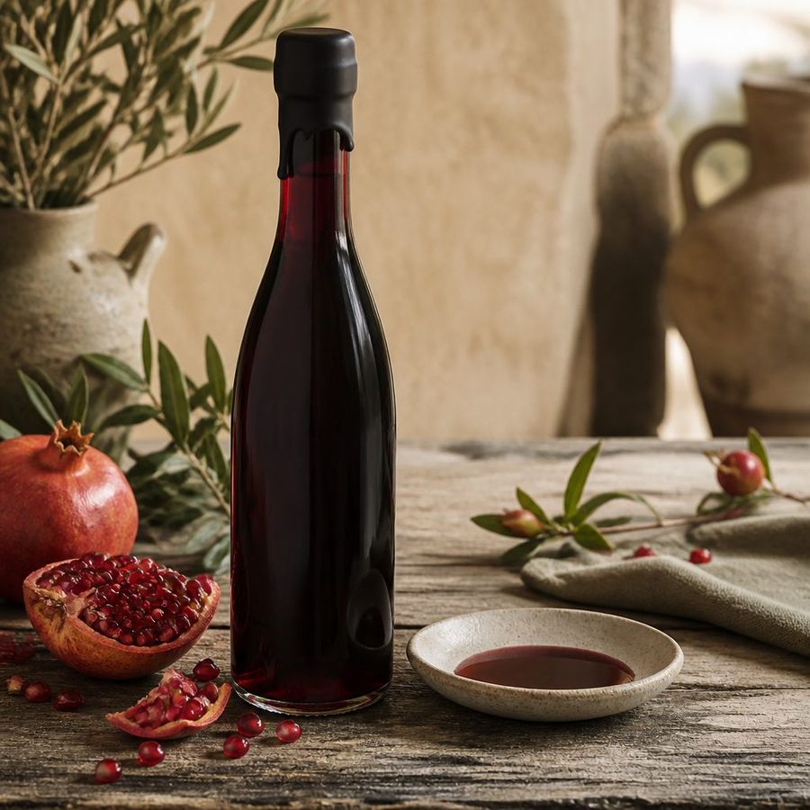 Pomegranate sourced from Greece by theGreex, editorial photograph.